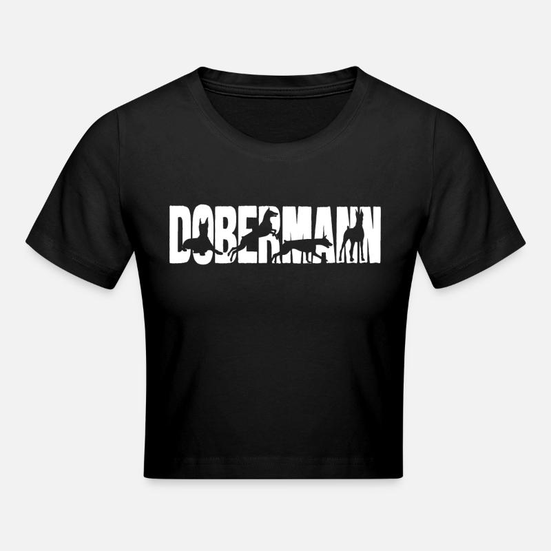 Lettrage Dobermann Silhouette - Crop top - noir