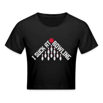 I suck at bowling - Cropped T-Shirt - black - Front - Marisol (170cm)