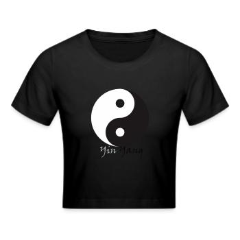 Yin Yang - Cropped T-Shirt - zwart - Voor - Marisol (170cm)