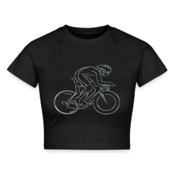 Radfahren, Fahrrad, Adrenalin, Radfahren - Frauen Cropped T-Shirt - Schwarz - Vorne - Marisol (170cm)