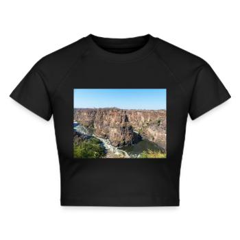 Schlucht in der Nähe der Victoriafälle in Simbabwe - Frauen Cropped T-Shirt - Schwarz - Vorne - Marisol (170cm)
