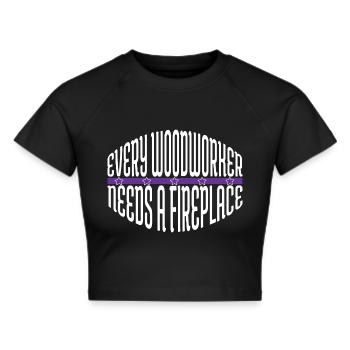 forest work carpenter baby and toddler shirts tree - Frauen Cropped T-Shirt - Schwarz - Vorne - Marisol (170cm)
