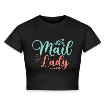 Mail Lady Mailman Postal Worker - Frauen Cropped T-Shirt - Schwarz - Vorne - Marisol (170cm)