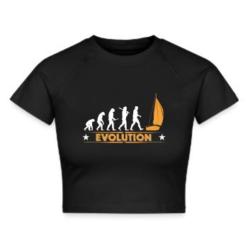 Sail evolution - orange/white - Cropped T-Shirt - black - Front - Marisol (170cm)