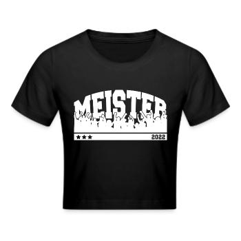 Meister 2022 Aufstieg Fußball - Frauen Cropped T-Shirt - Schwarz - Vorne - Marisol (170cm)