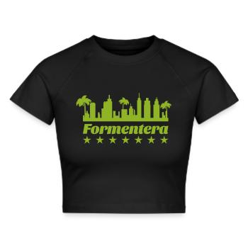 formentera - Frauen Cropped T-Shirt - Schwarz - Vorne - Marisol (170cm)