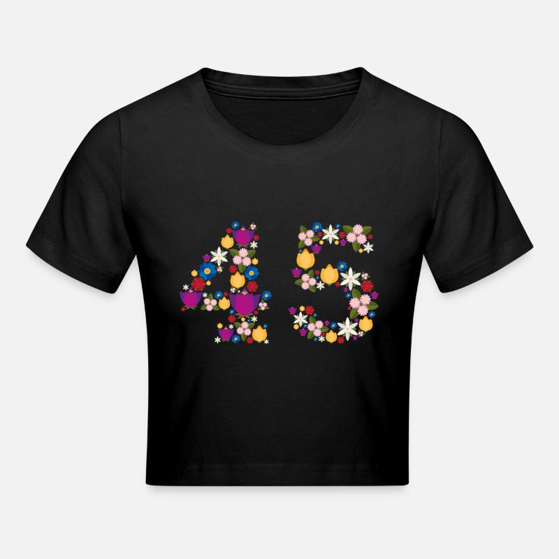 Fleurs 45 - Crop top - noir