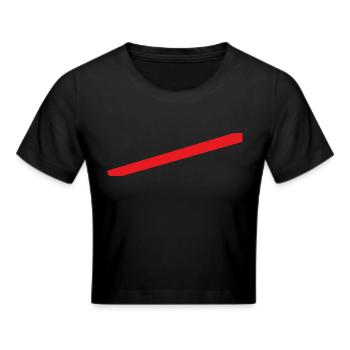 Town sign red line - Cropped T-Shirt - black - Front - Marisol (170cm)