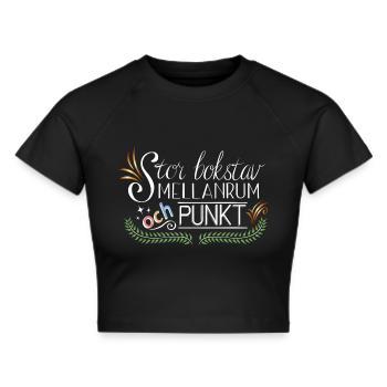 Stor bokstav, mellanrum och punkt - Croppad T-shirt - svart - Fram - Marisol (170cm)