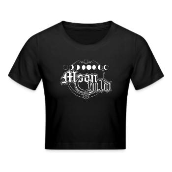 Mondkind - Frauen Cropped T-Shirt - Schwarz - Vorne - Marisol (170cm)