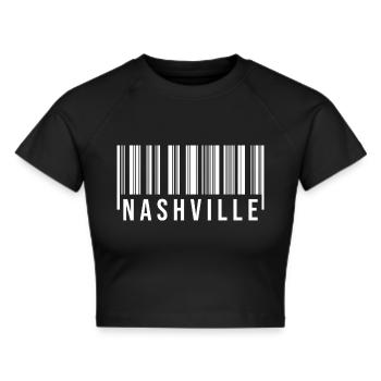 Nashville Barcode - Frauen Cropped T-Shirt - Schwarz - Vorne - Marisol (170cm)