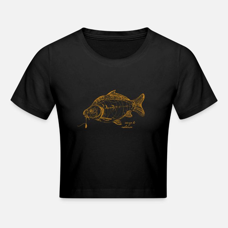 carp and release - Cropped T-Shirt - black