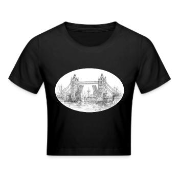 Tower Bridge - Frauen Cropped T-Shirt - Schwarz - Vorne - Marisol (170cm)