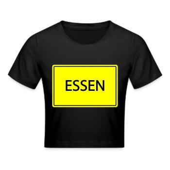ortsschild essen - Frauen Cropped T-Shirt - Schwarz - Vorne - Marisol (170cm)
