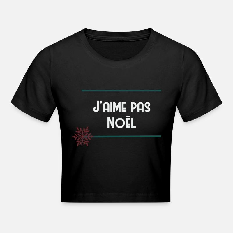 J’aime pas Noël - Crop top - noir