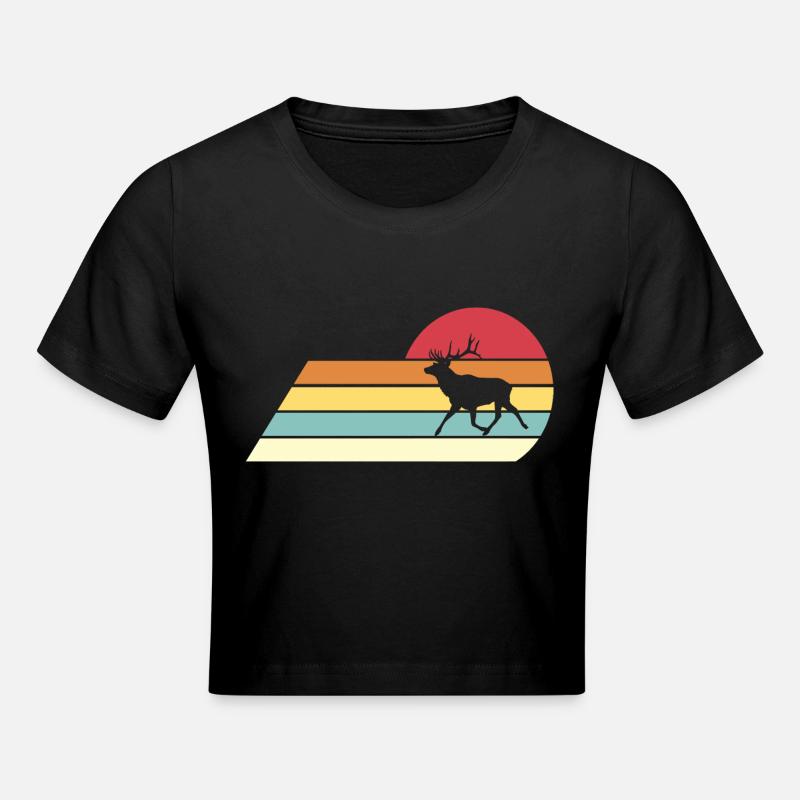 Hirsch Rétro Vintage - Crop top - noir