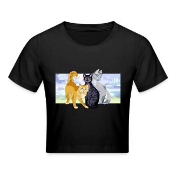 Rootspring Shadowsight Bristlefrost Katzen Schön - Frauen Cropped T-Shirt - Schwarz - Vorne - Marisol (170cm)
