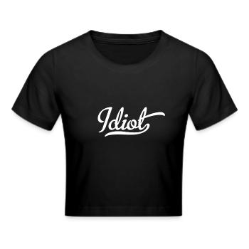 Idiot - Cropped T-Shirt - black - Front - Marisol (170cm)