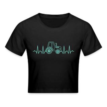 Humour Tracteur Cadeau homme femme Agriculteur - Crop top - noir - Devant - Marisol (170cm)