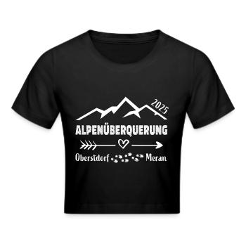 Alpenüberquerung Oberstdorf Meran 2025 Geschenk - Frauen Cropped T-Shirt - Schwarz - Vorne - Marisol (170cm)