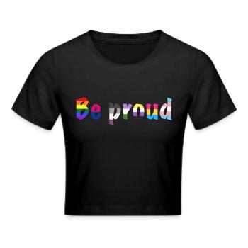 Be proud - Cropped T-Shirt - black - Front - Marisol (170cm)
