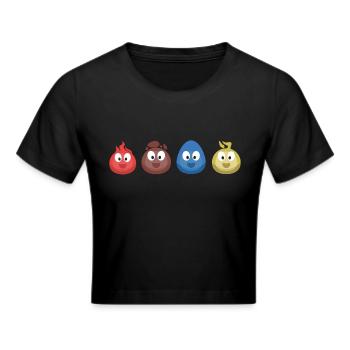 4 Elemente (Feuer, Erde, Wasser, Luft) (Bubble) - Frauen Cropped T-Shirt - Schwarz - Vorne - Marisol (170cm)