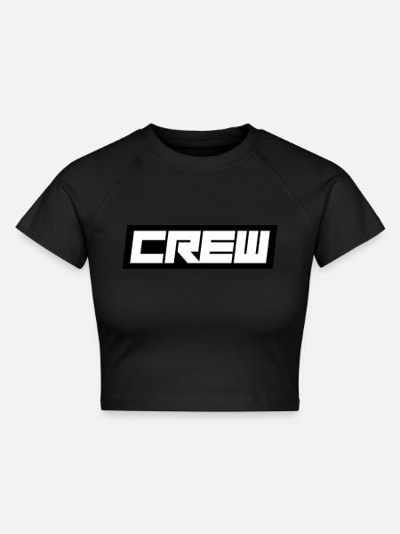 Crew - Cropped Frauen Organic T-Shirt - Schwarz