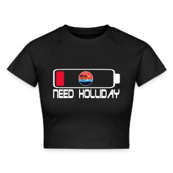 Akku Holliday - Frauen Cropped T-Shirt - Schwarz - Vorne - Marisol (170cm)