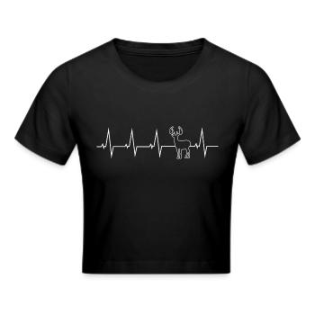 Ich liebe I love Rentier Ren Karibu Geschenk - Frauen Cropped T-Shirt - Schwarz - Vorne - Marisol (170cm)