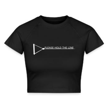Hold the line - Frauen Cropped T-Shirt - Schwarz - Vorne - Marisol (170cm)