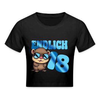 Erwachsen Teenie 18. Geburtstag volljährig - Otter - Frauen Cropped T-Shirt - Schwarz - Vorne - Marisol (170cm)