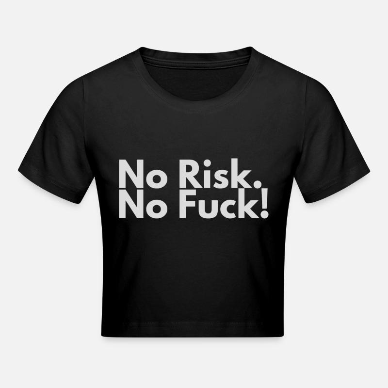 NRNF No Risk.No Fuck! Slogan Motif - Crop top - noir