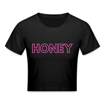 Honey .. - Frauen Cropped T-Shirt - Schwarz - Vorne - Marisol (170cm)