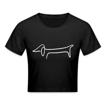 Dachshund, Dackel, Teckel, Rauhaardackel - Frauen Cropped T-Shirt - Schwarz - Vorne - Marisol (170cm)