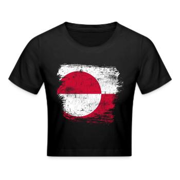 Grönland Flagge - Frauen Cropped T-Shirt - Schwarz - Vorne - Marisol (170cm)