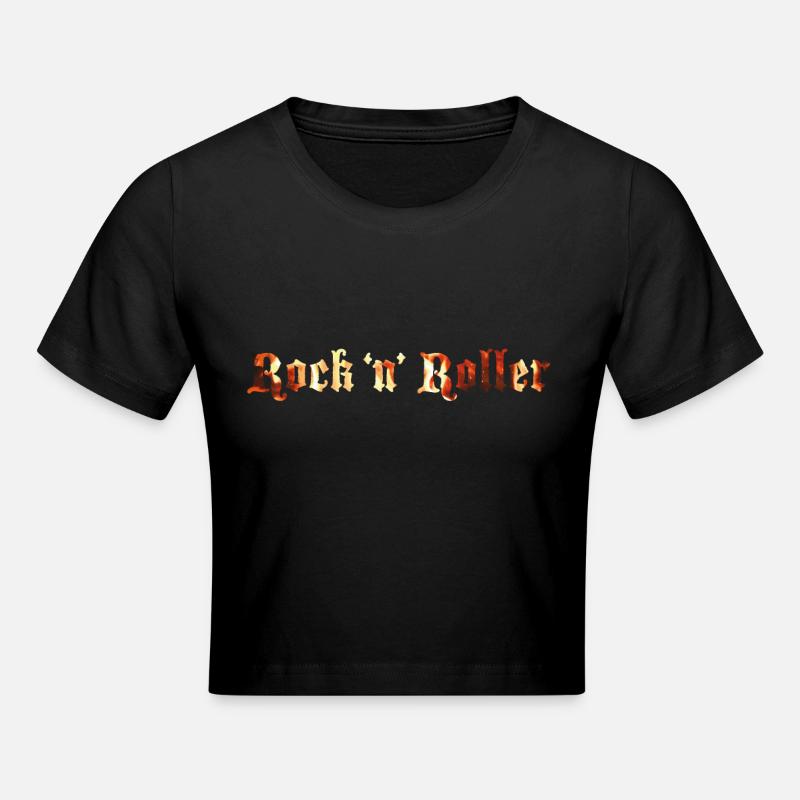Flaming Logo - Cropped T-Shirt - black