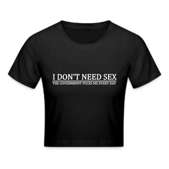 No need for sex - Cropped T-Shirt - black - Front - Marisol (170cm)