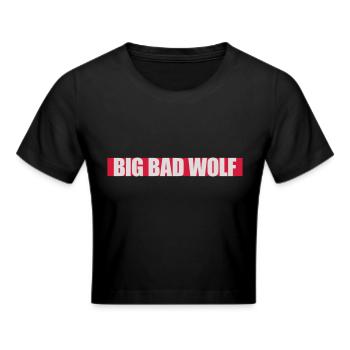 big bad wolf quote - Cropped T-Shirt - black - Front - Marisol (170cm)
