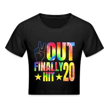 Finally hit 20 year old celebrant 20. - Cropped T-Shirt - black - Front - Marisol (170cm)