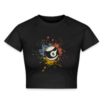 Billard - Frauen Cropped T-Shirt - Schwarz - Vorne - Marisol (170cm)