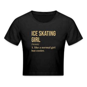 Eislaufen - Frauen Cropped T-Shirt - Schwarz - Vorne - Marisol (170cm)
