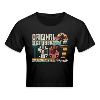 Oktober 1967 Geburtstag Oktober 1967 Geschenk 1967 - Frauen Cropped T-Shirt - Schwarz - Vorne - Marisol (170cm)