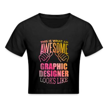 Graphic Designer - Cropped T-Shirt - black - Front - Marisol (170cm)
