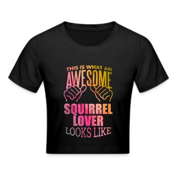 Eichhörnchen - Frauen Cropped T-Shirt - Schwarz - Vorne - Marisol (170cm)