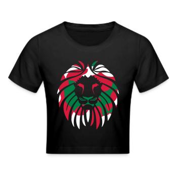 IRAN ايران PERSIAN فارسی LION برج اسد - CAMO - Frauen Cropped T-Shirt - Schwarz - Vorne - Marisol (170cm)
