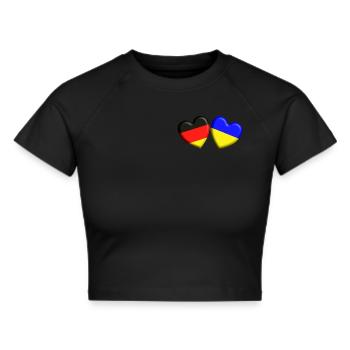 Allemagne Ukraine Solidarité unie dans le cœur - Crop top - noir - Devant - Marisol (170cm)