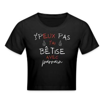 j'peux pas j'ai bêtise avec parrain - Crop top - noir - Devant - Marisol (170cm)