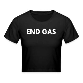 End gas - Frauen Cropped T-Shirt - Schwarz - Vorne - Marisol (170cm)