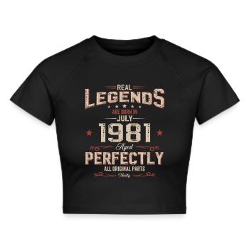 44 års fødselsdag Original juli årgang 1981 - Cropped T-Shirt - sort - Foran - Marisol (170cm)