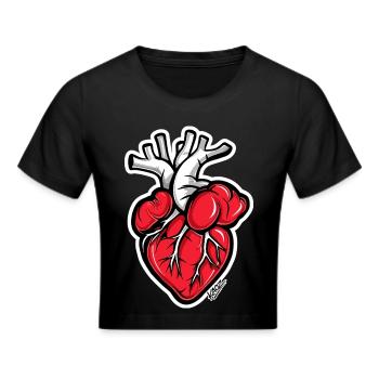 Cartoon Anatomisches Herz - Frauen Cropped T-Shirt - Schwarz - Vorne - Marisol (170cm)